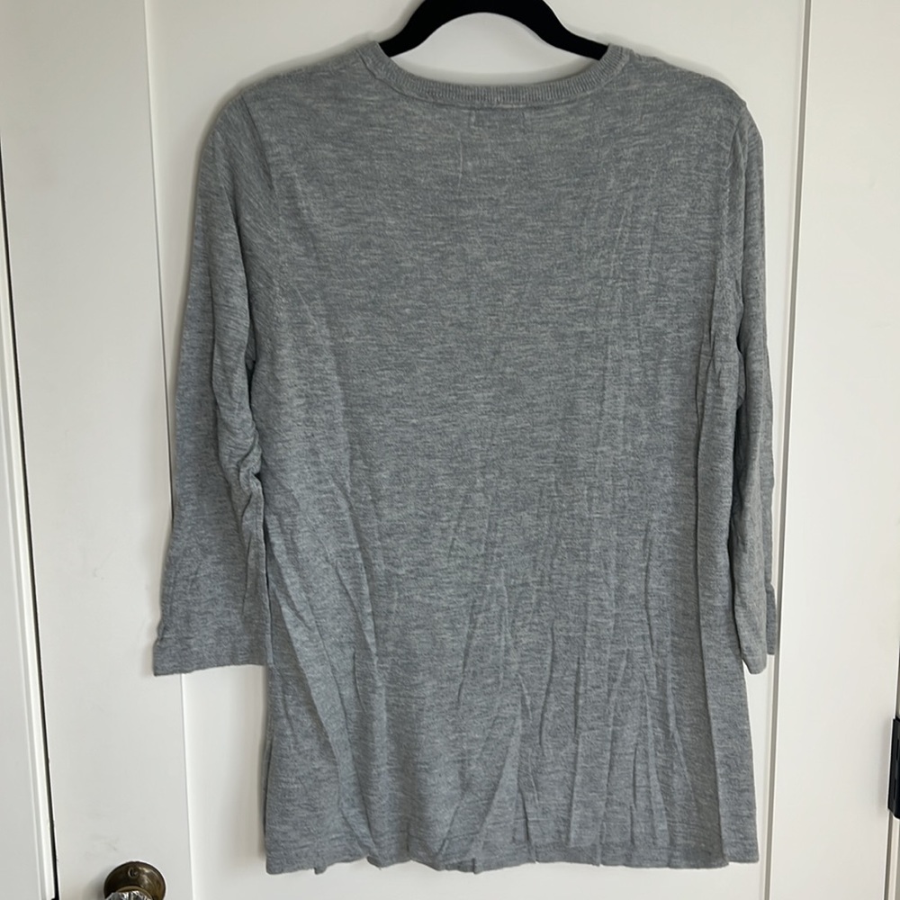 🕶️Vince Camuto Light Gray Layered Look Tunic Slim Sweater Top XL - Picture 5 of 6